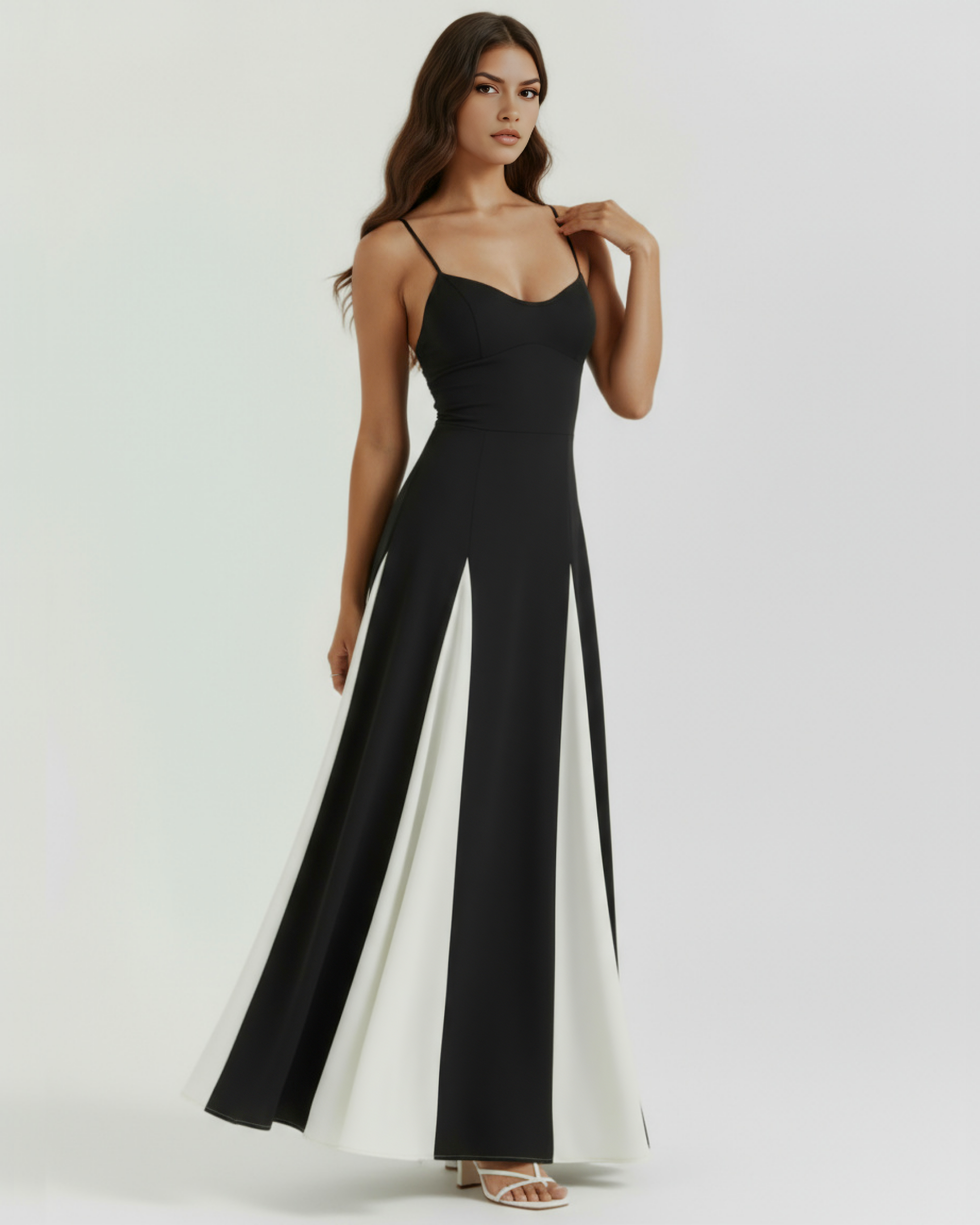 Vestido Maxi Contrastes