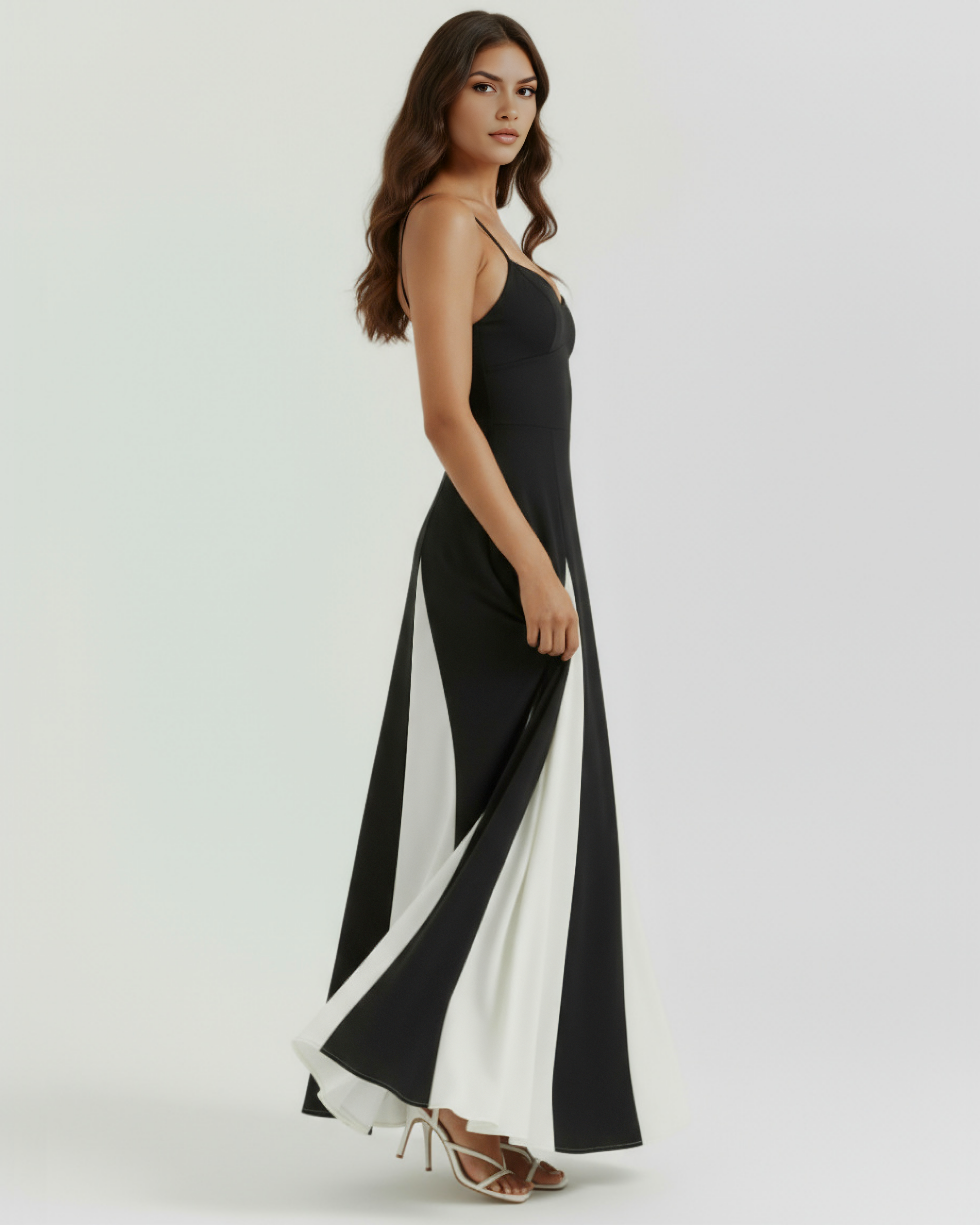 Vestido Maxi Contrastes