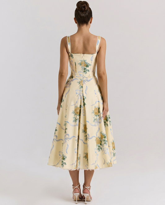 Alberta • Midi Estampado con Cuerpo Ajustado