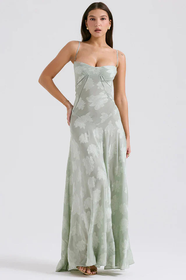 Gail • Maxi Floral con Espalda de Cordones