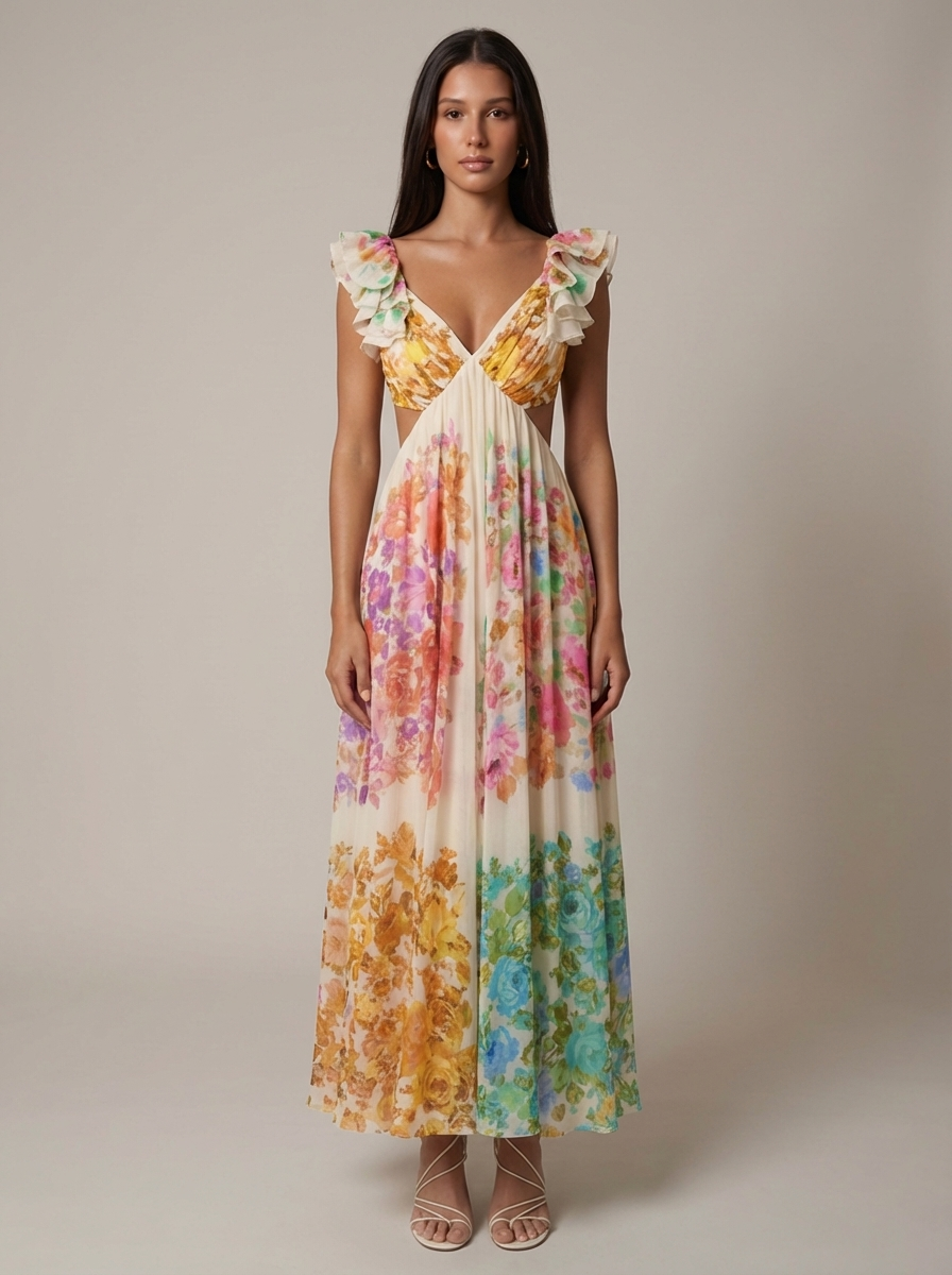 Vestido Midi Raye