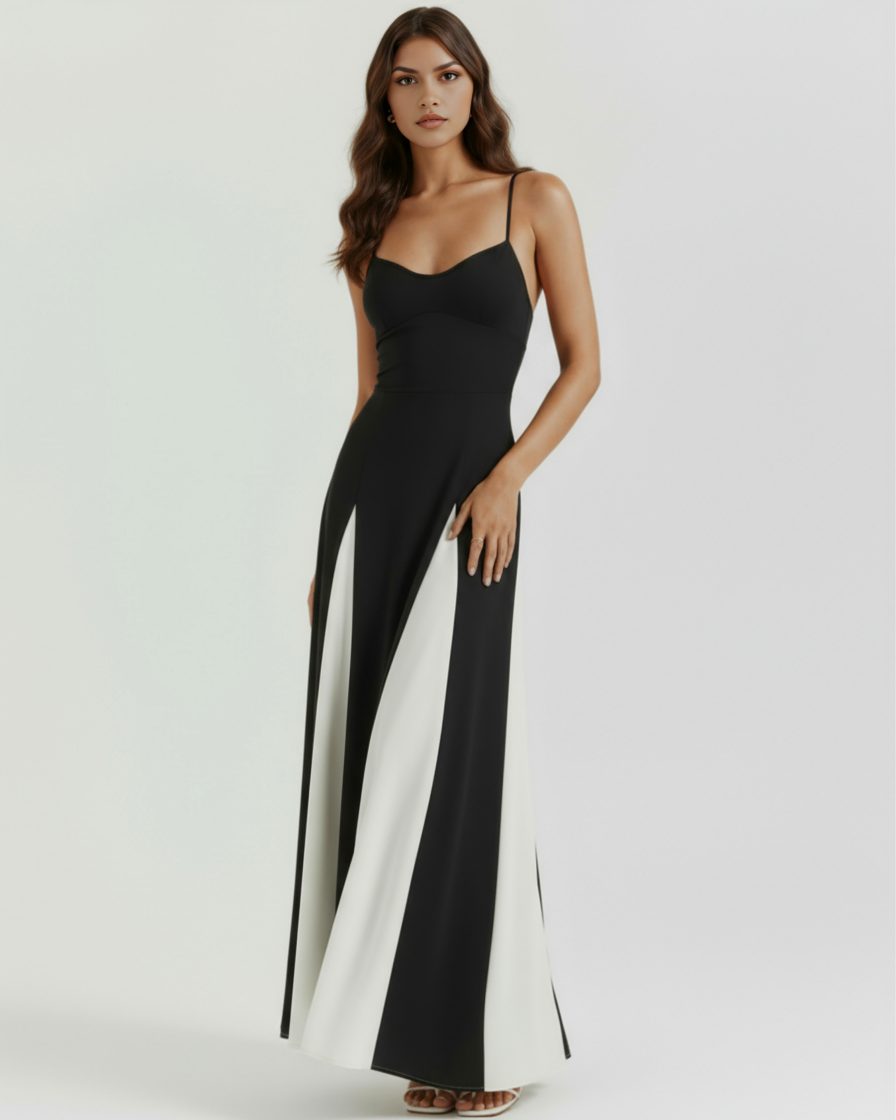 Vestido Maxi Contrastes