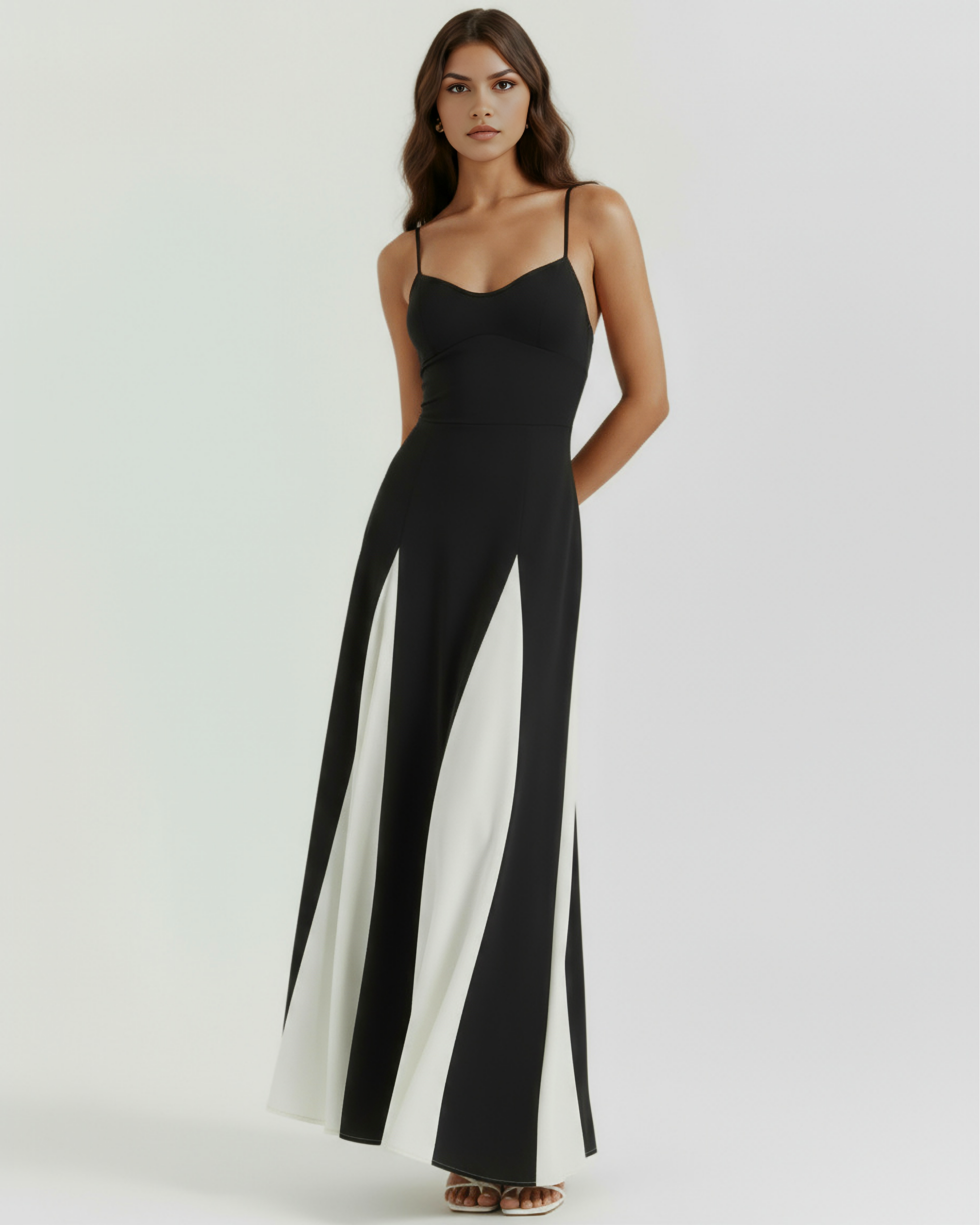 Vestido Maxi Contrastes