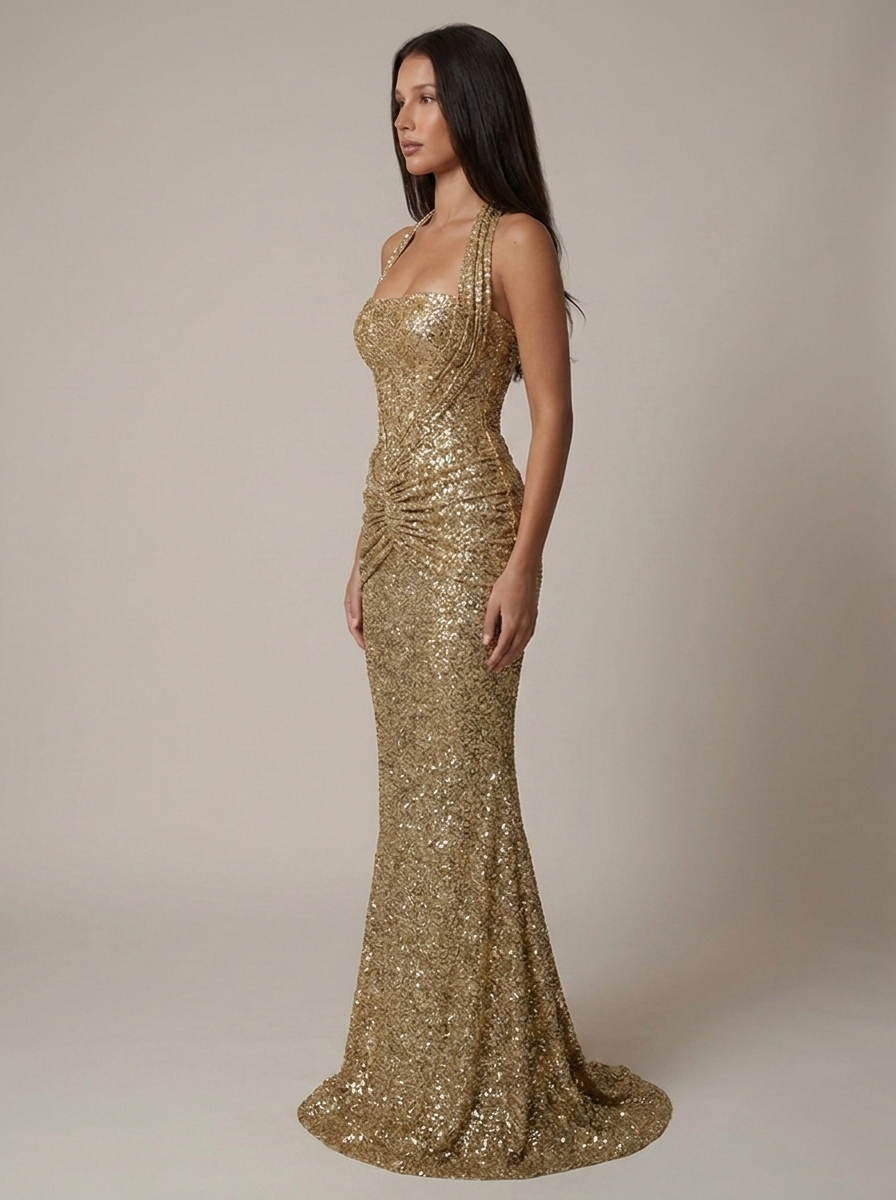 Vestido Maxi Dorado