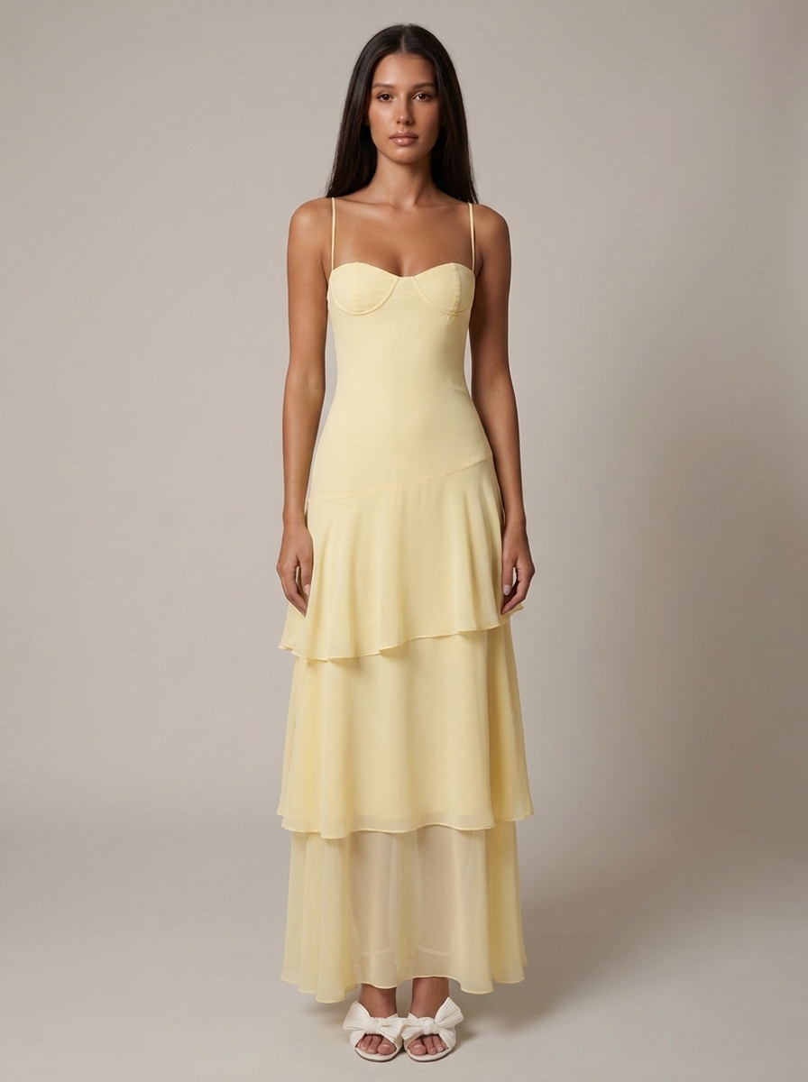 Vestido Maria Maxi con Volantes