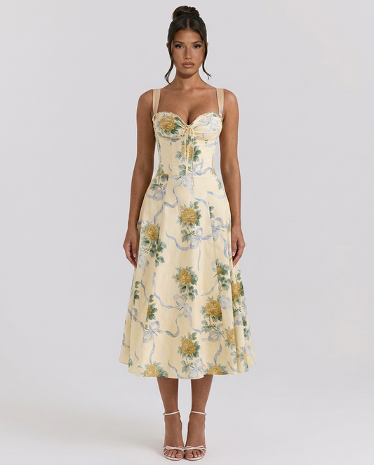Alberta • Midi Estampado con Cuerpo Ajustado