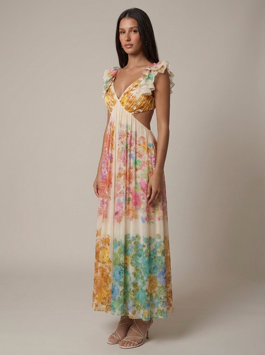 Vestido Midi Raye
